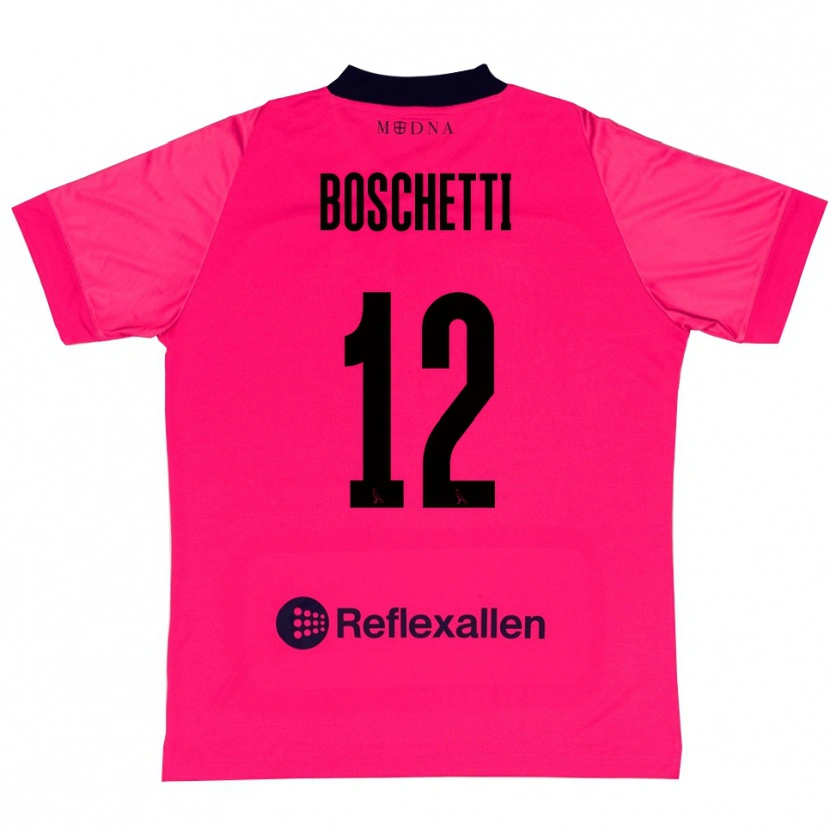 DanxenレディースMatteo Boschetti#12ディープピンク ブラックゴールキーパー シャツ2025/26ジャージーユニフォーム