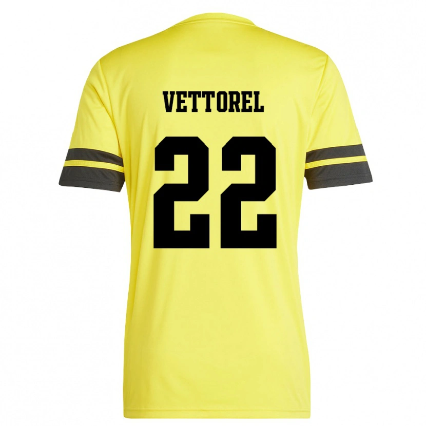 DanxenレディースThomas Vettorel#22イエローブラックゴールキーパー シャツ2025/26ジャージーユニフォーム