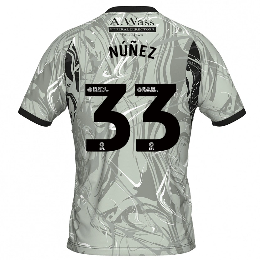DanxenレディースAnthony Núñez#33ライトグレーブラックゴールキーパー シャツ2025/26ジャージーユニフォーム