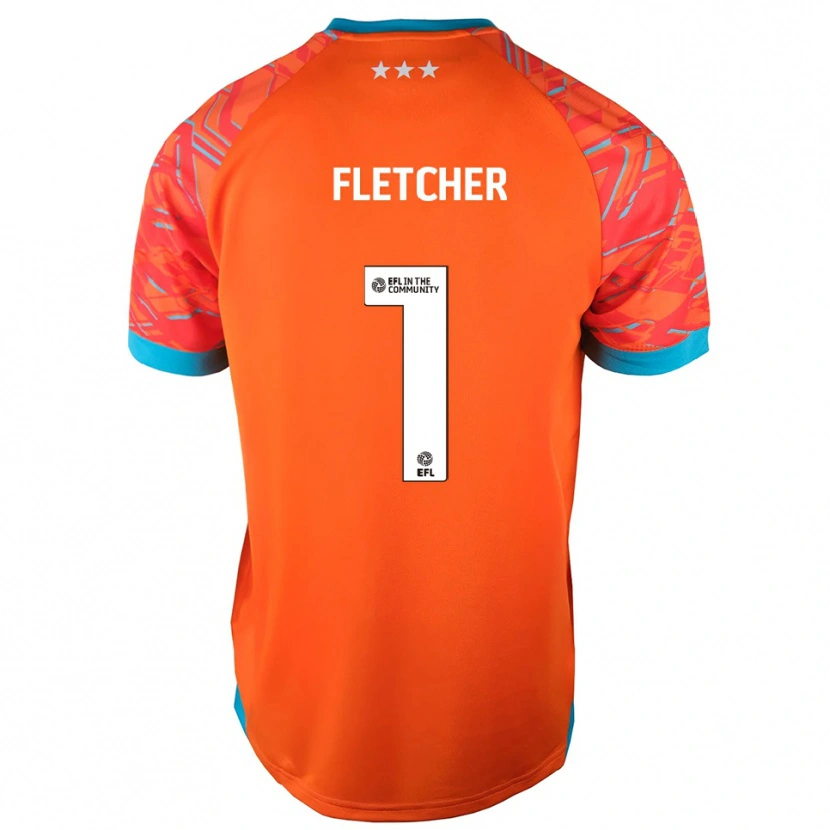 DanxenレディースWilliam Fletcher#1オレンジ ホワイトゴールキーパー シャツ2025/26ジャージーユニフォーム