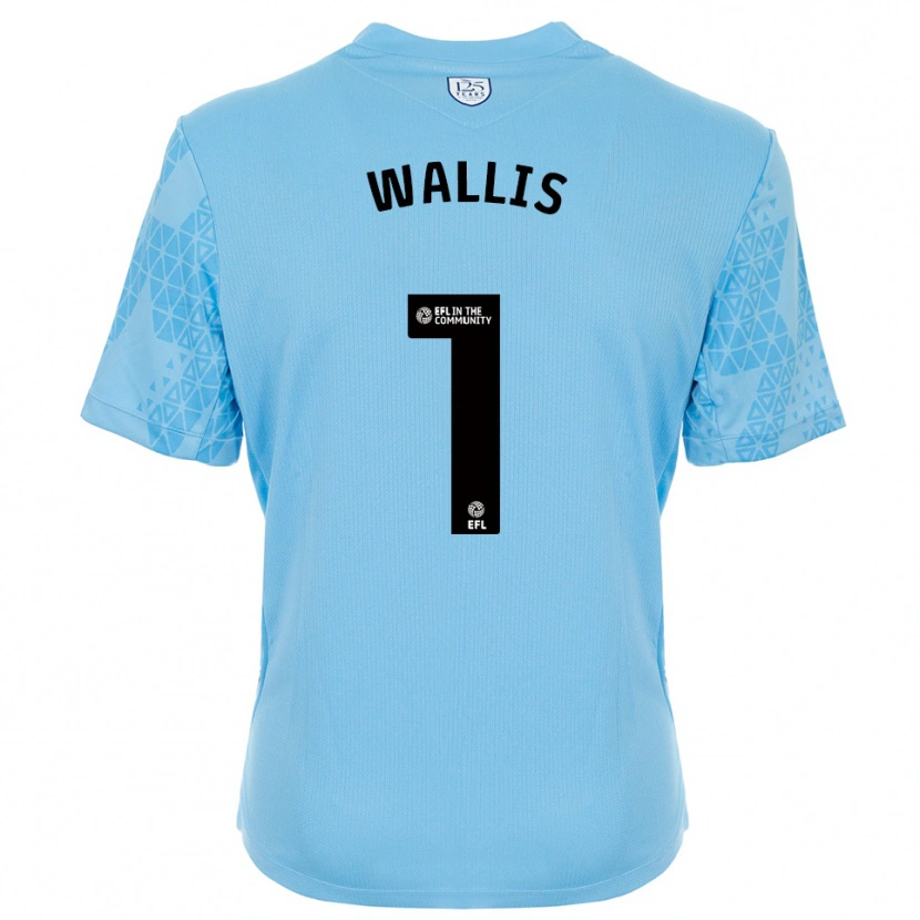 DanxenレディースJoe Wallis#1スカイブルー ブラックゴールキーパー シャツ2025/26ジャージーユニフォーム