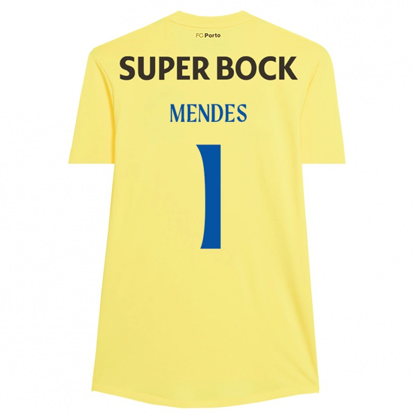 DanxenレディースFrancisco Mendes#1薄黄色 黒ゴールキーパー シャツ2025/26ジャージーユニフォーム