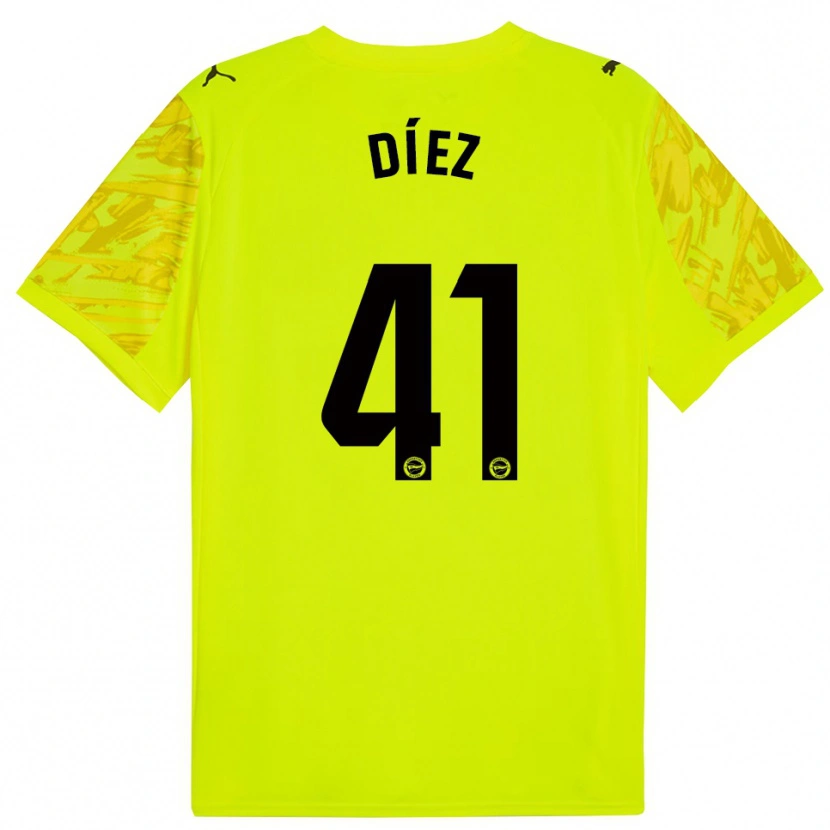 DanxenレディースVictor Díez#41イエローブラックゴールキーパー シャツ2025/26ジャージーユニフォーム