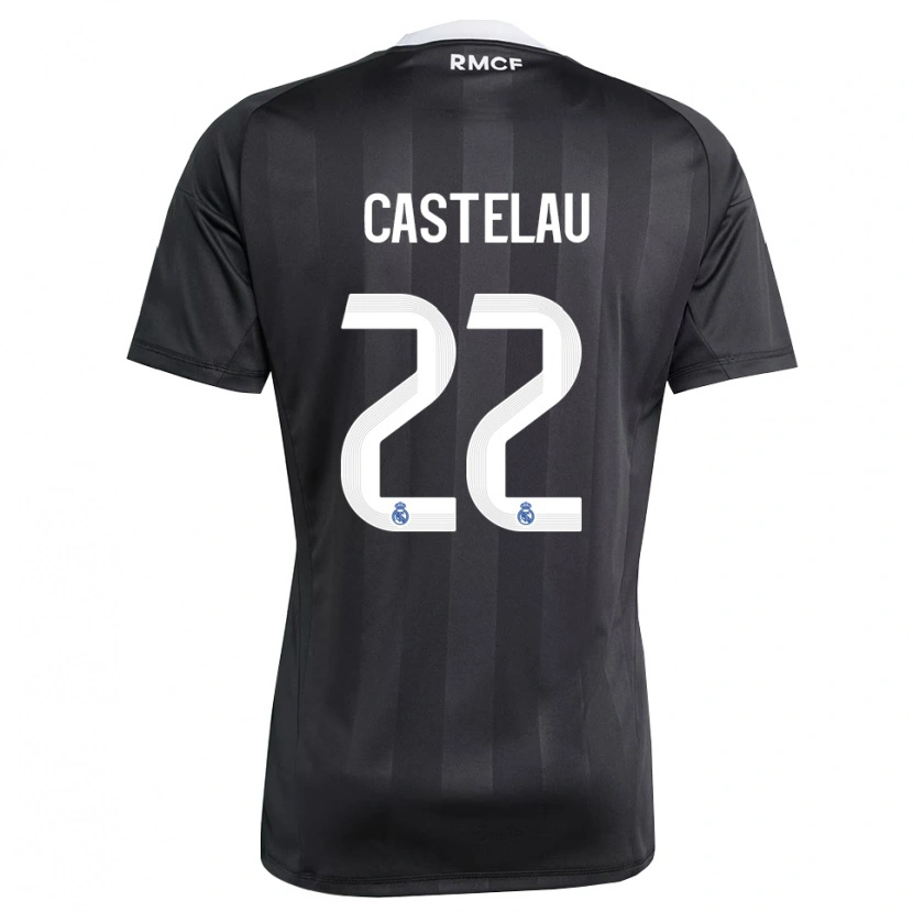 DanxenレディースAlber Castelau#22ブラックホワイトゴールキーパー シャツ2025/26ジャージーユニフォーム