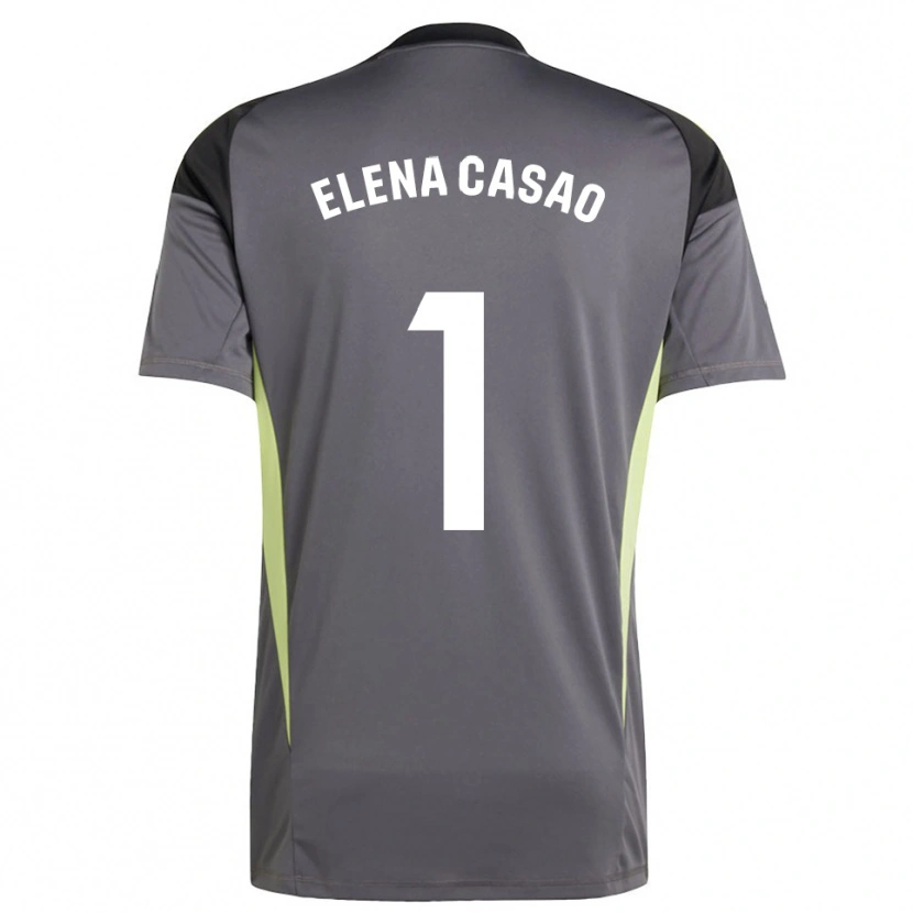 DanxenレディースElena Casao López#1ダークグレーブラックゴールキーパー シャツ2025/26ジャージーユニフォーム