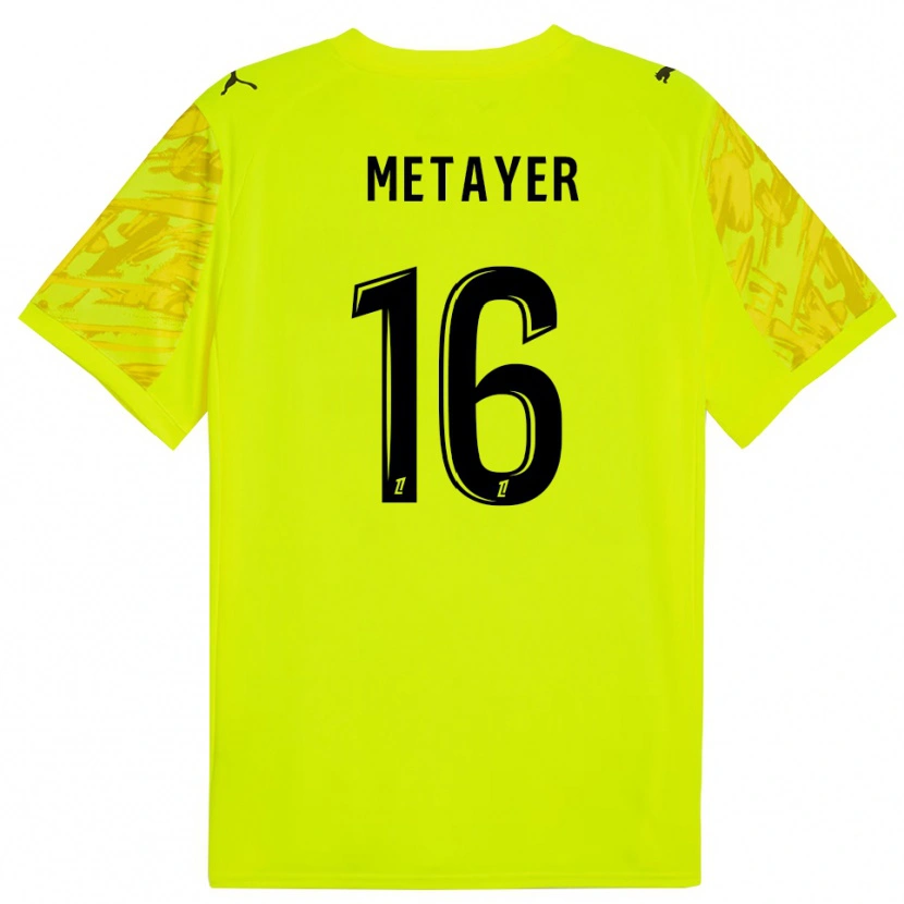 DanxenレディースMaxence Metayer#16蛍光グリーンイエローゴールキーパー シャツ2025/26ジャージーユニフォーム