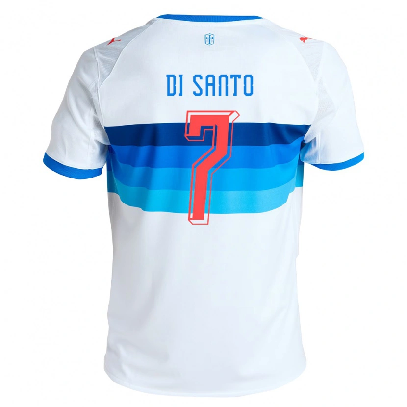 Danxenキッズフランコ・ディ・サント#7白空色ホームシャツ2026/27ジャージーユニフォーム