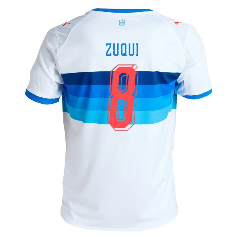 DanxenキッズFernando Zuqui#8白空色ホームシャツ2026/27ジャージーユニフォーム