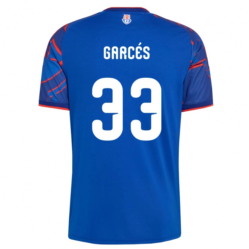 DanxenキッズSimón Garcés#33ロイヤルブルー赤ホームシャツ2026/27ジャージーユニフォーム