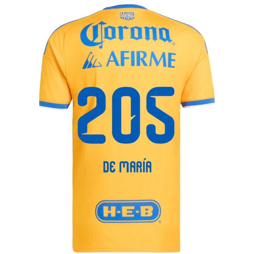 DanxenキッズAntonio De María Y Campos#205黄色青ホームシャツ2026/27ジャージーユニフォーム