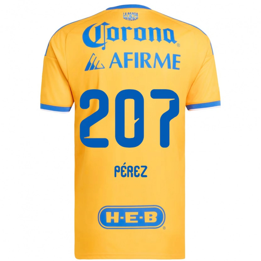 DanxenキッズSamuel Pérez#207黄色青ホームシャツ2026/27ジャージーユニフォーム
