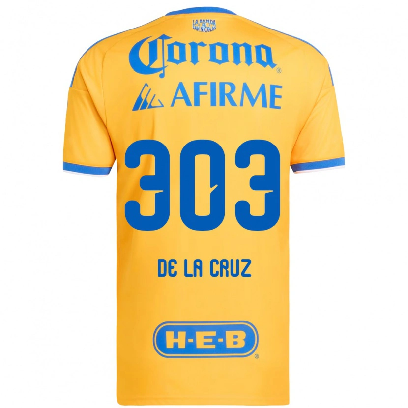 DanxenキッズErick De La Cruz#303黄色青ホームシャツ2026/27ジャージーユニフォーム