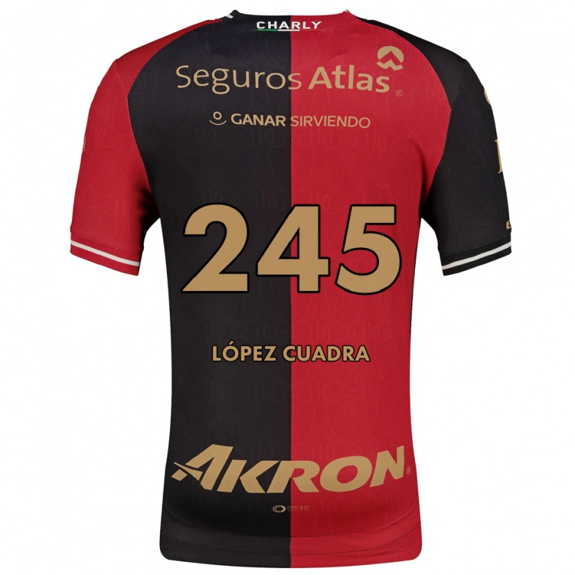 DanxenキッズRoberto López Cuadra#245赤黒茶ホームシャツ2026/27ジャージーユニフォーム