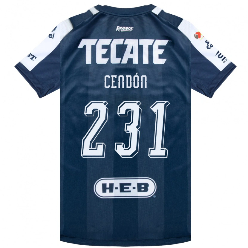 DanxenキッズMaximiliano Cendón#231藍色白赤ホームシャツ2026/27ジャージーユニフォーム