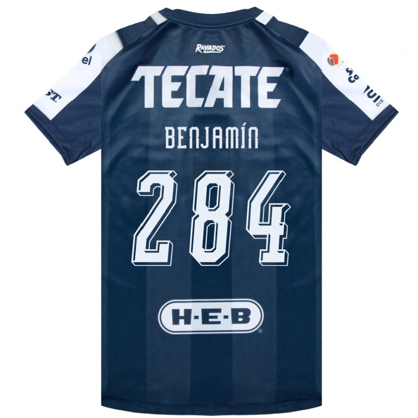 DanxenキッズBenjamín De La Herrán#284藍色白赤ホームシャツ2026/27ジャージーユニフォーム