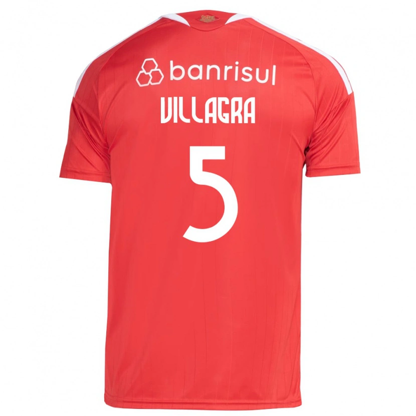 Danxenキッズロドリゴ・ビジャグラ#5白赤ホームシャツ2026/27ジャージーユニフォーム
