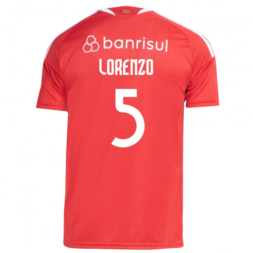 DanxenキッズLorenzo#5白赤ホームシャツ2026/27ジャージーユニフォーム