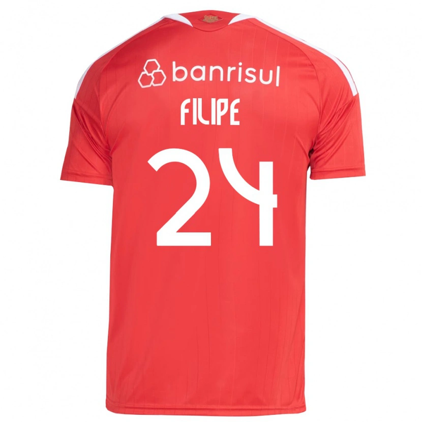 DanxenキッズFilipe Sírio#24白赤ホームシャツ2026/27ジャージーユニフォーム