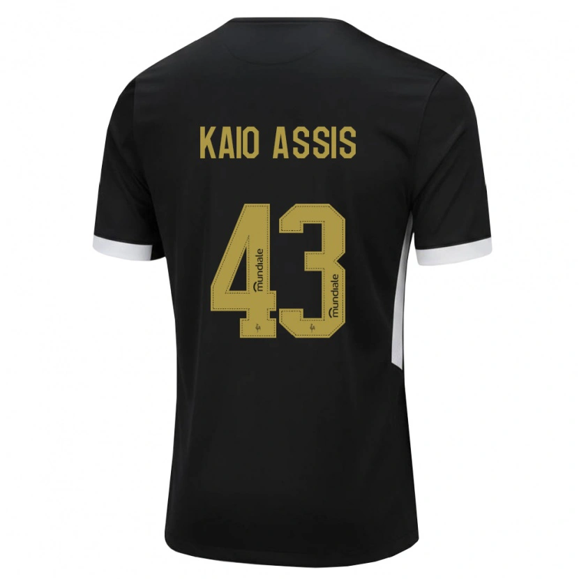 DanxenキッズKaio Assis#43黒白黄ホームシャツ2026/27ジャージーユニフォーム