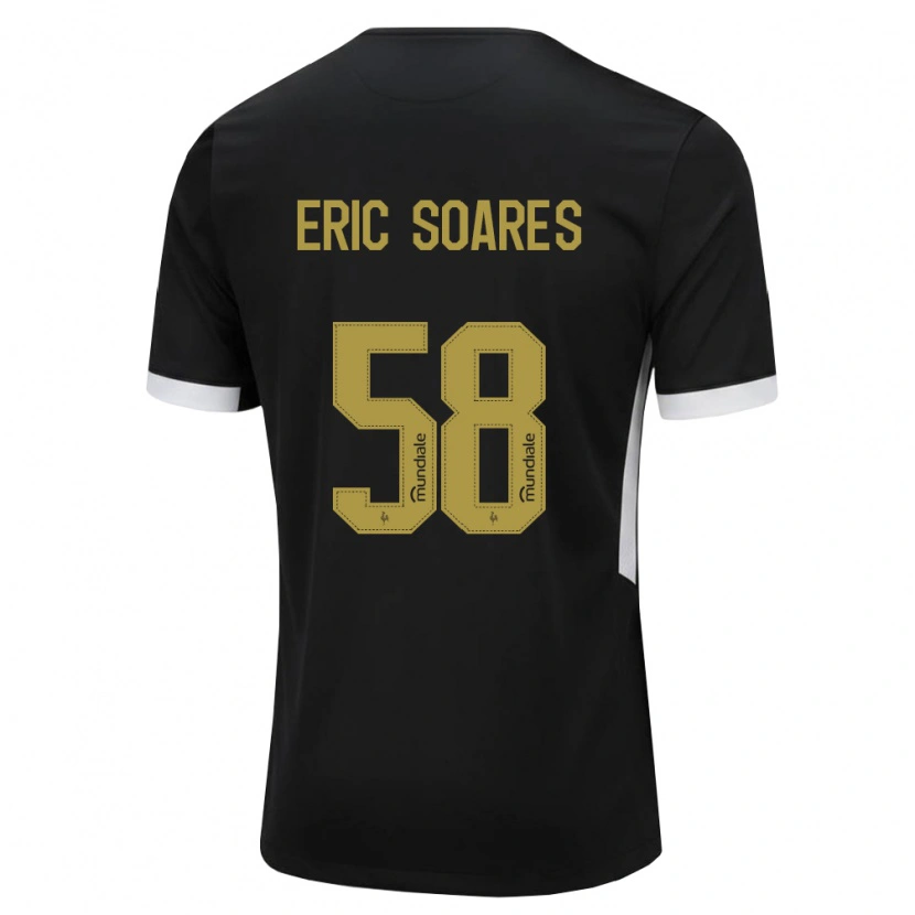 DanxenキッズEric Soares#58黒白黄ホームシャツ2026/27ジャージーユニフォーム