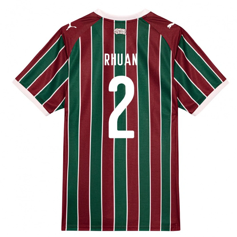 DanxenキッズRhuan Allan Dourado Ribeiro#2緑バーガンディ白ホームシャツ2026/27ジャージーユニフォーム