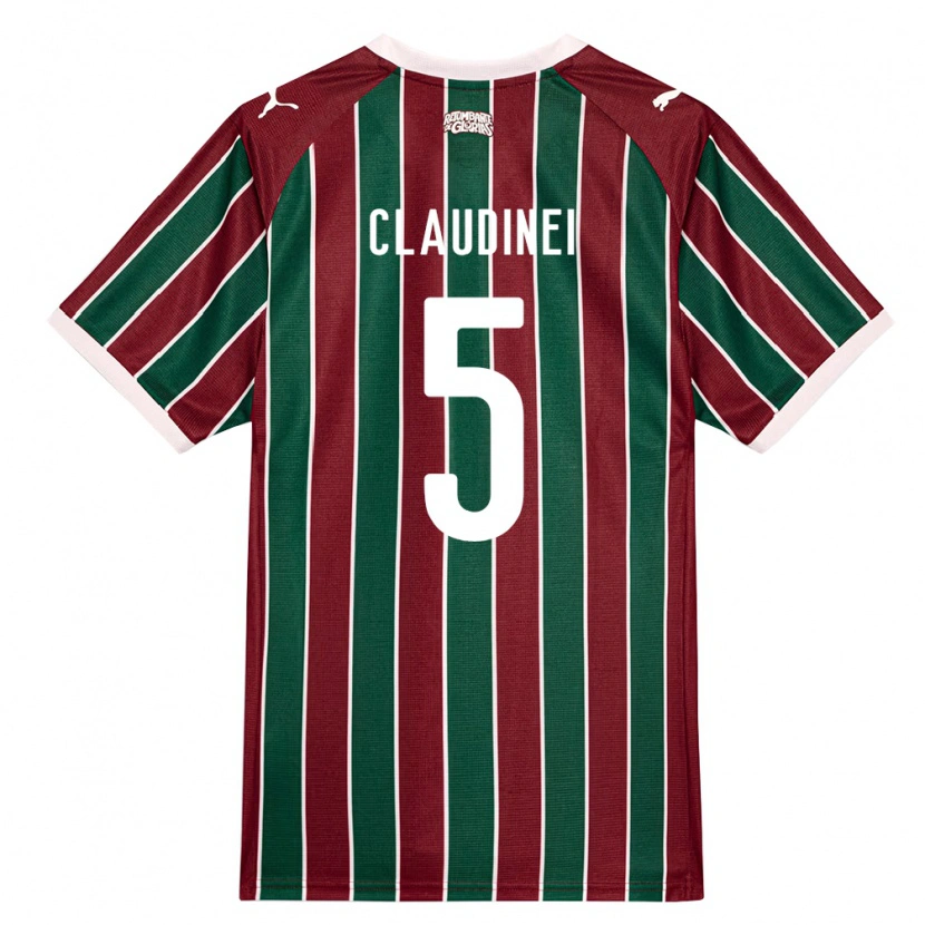 DanxenキッズClaudinei#5緑バーガンディ白ホームシャツ2026/27ジャージーユニフォーム