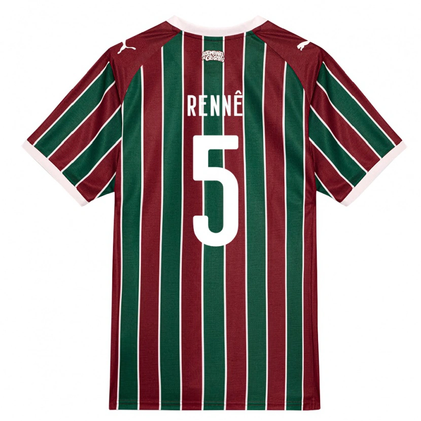 DanxenキッズRian Rennê#5緑バーガンディ白ホームシャツ2026/27ジャージーユニフォーム