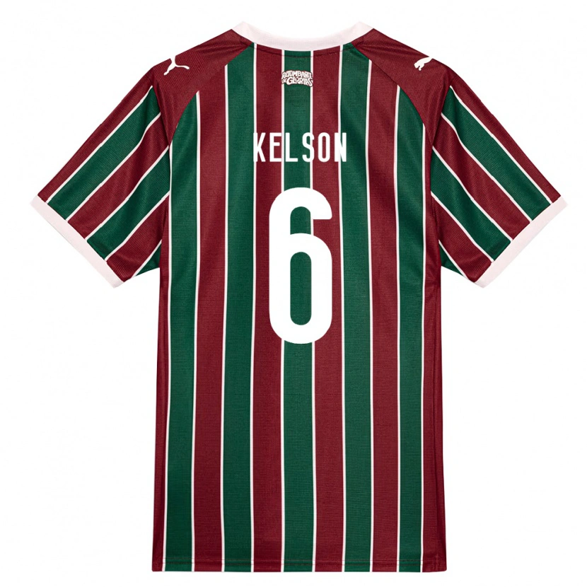 DanxenキッズKelson#6緑バーガンディ白ホームシャツ2026/27ジャージーユニフォーム
