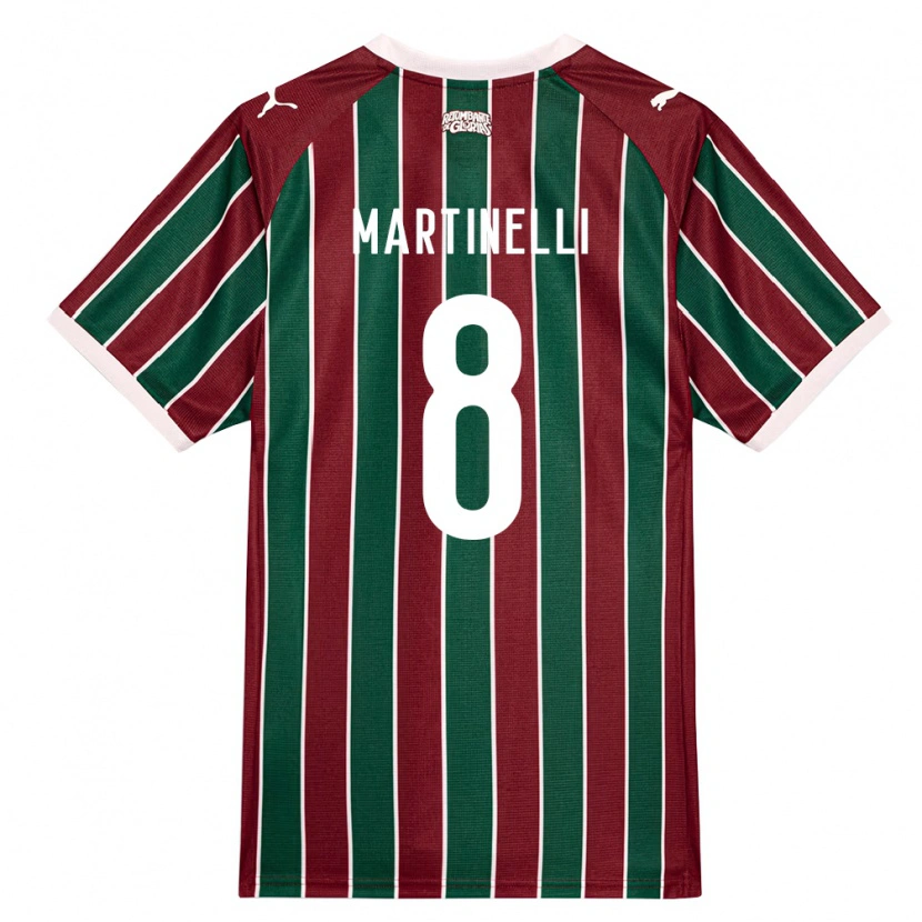 DanxenキッズMartinelli#8緑バーガンディ白ホームシャツ2026/27ジャージーユニフォーム