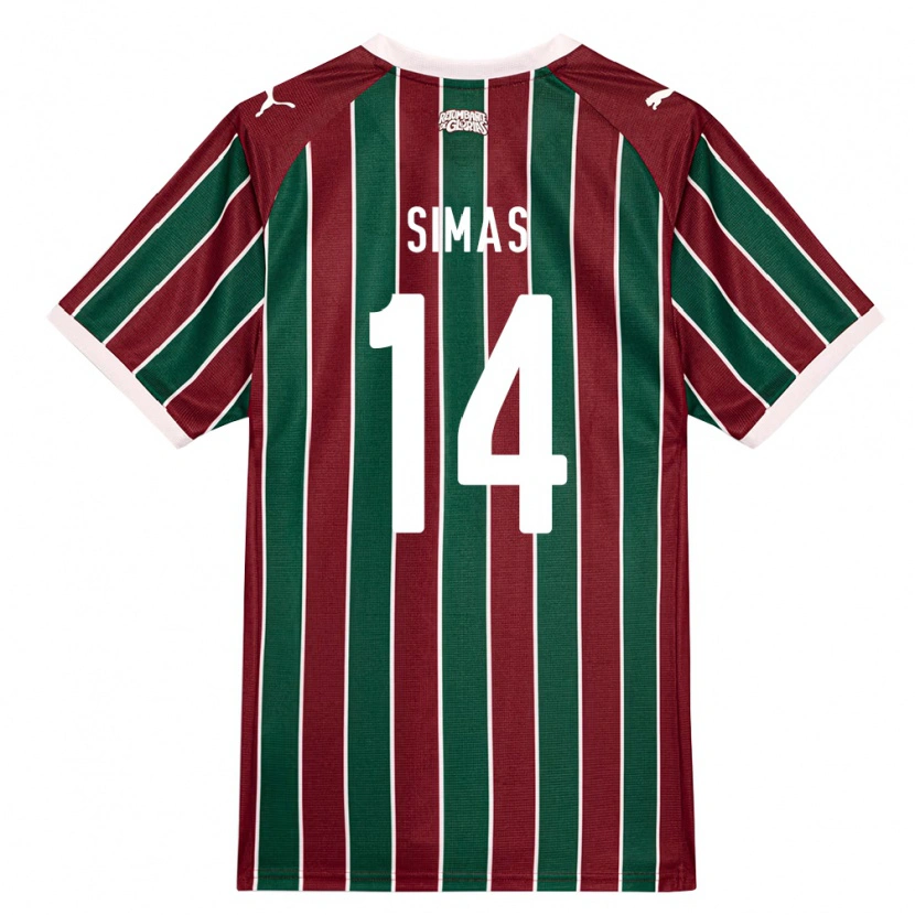 DanxenキッズLéo Simas#14緑バーガンディ白ホームシャツ2026/27ジャージーユニフォーム