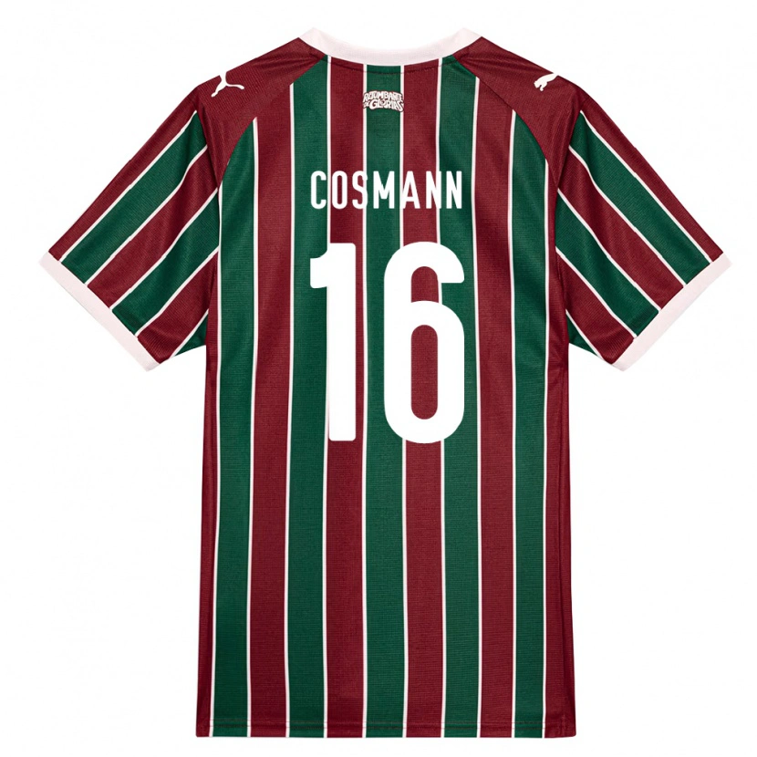 DanxenキッズYasmin Cosmann#16緑バーガンディ白ホームシャツ2026/27ジャージーユニフォーム