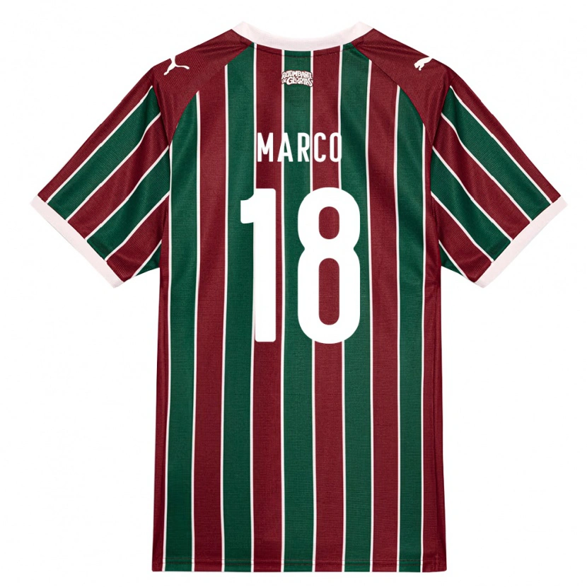 DanxenキッズMarco#18緑バーガンディ白ホームシャツ2026/27ジャージーユニフォーム