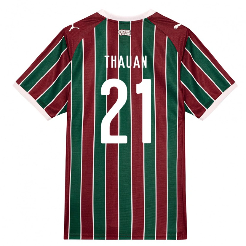 DanxenキッズThauan#21緑バーガンディ白ホームシャツ2026/27ジャージーユニフォーム