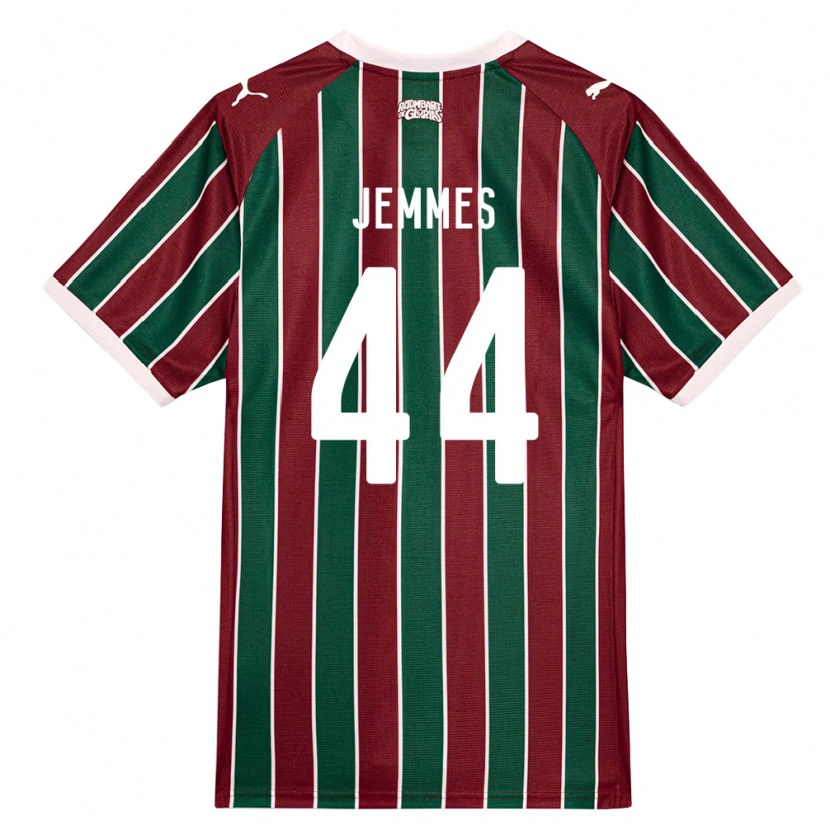 DanxenキッズJemmes#44緑バーガンディ白ホームシャツ2026/27ジャージーユニフォーム