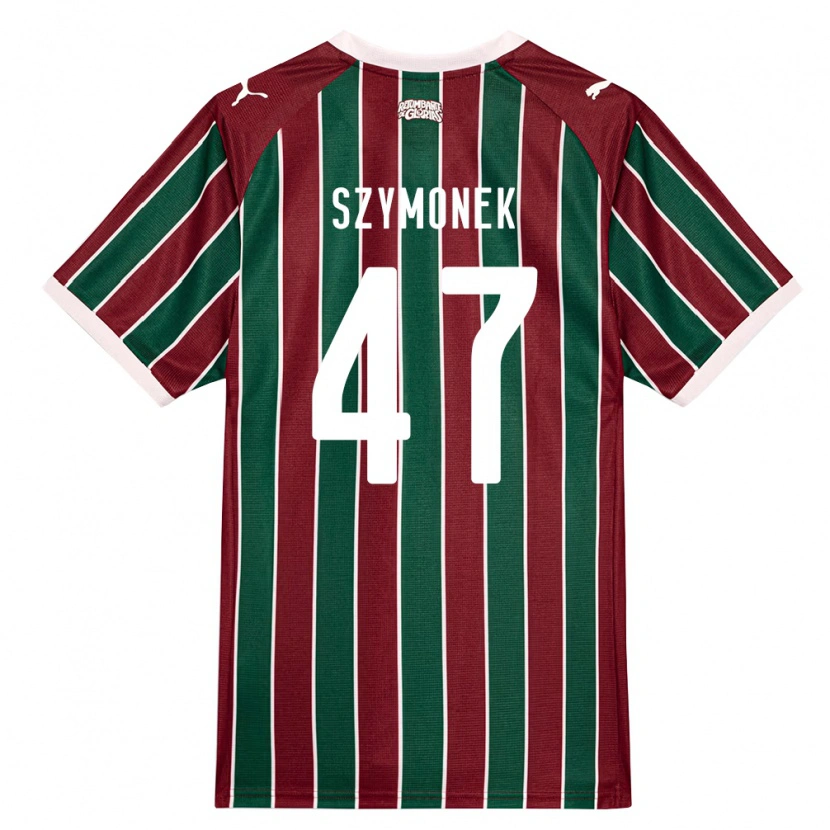 DanxenキッズFábio Szymonek#47緑バーガンディ白ホームシャツ2026/27ジャージーユニフォーム