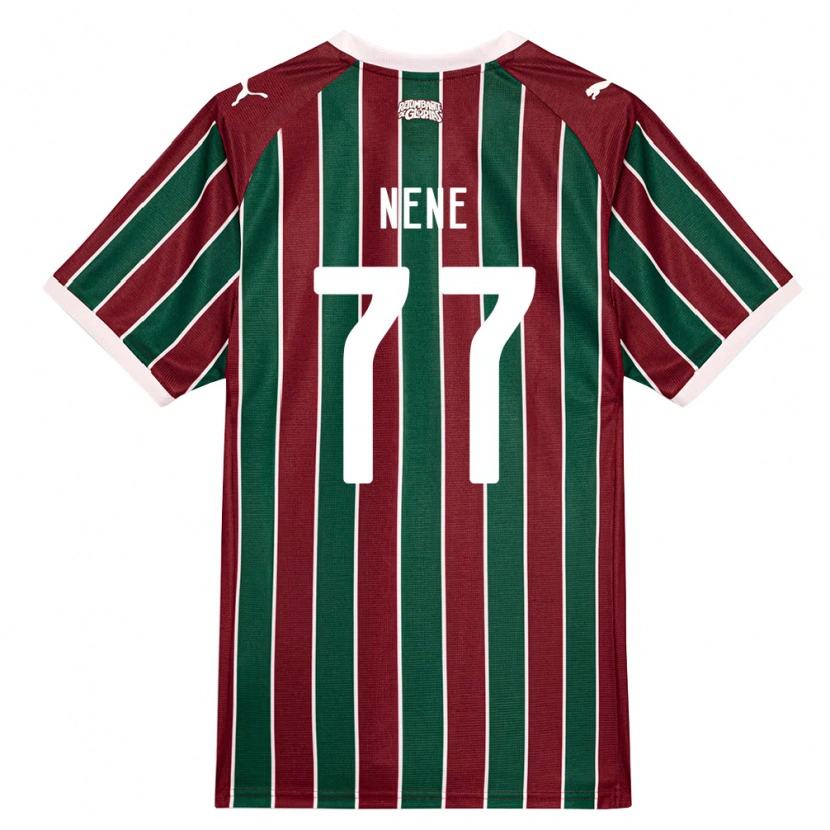 DanxenキッズNene#77緑バーガンディ白ホームシャツ2026/27ジャージーユニフォーム