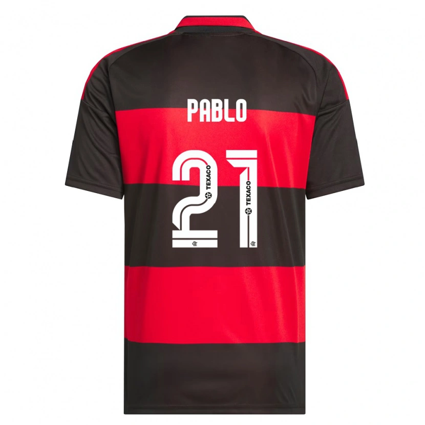 DanxenキッズPablo#21赤黒白ホームシャツ2026/27ジャージーユニフォーム