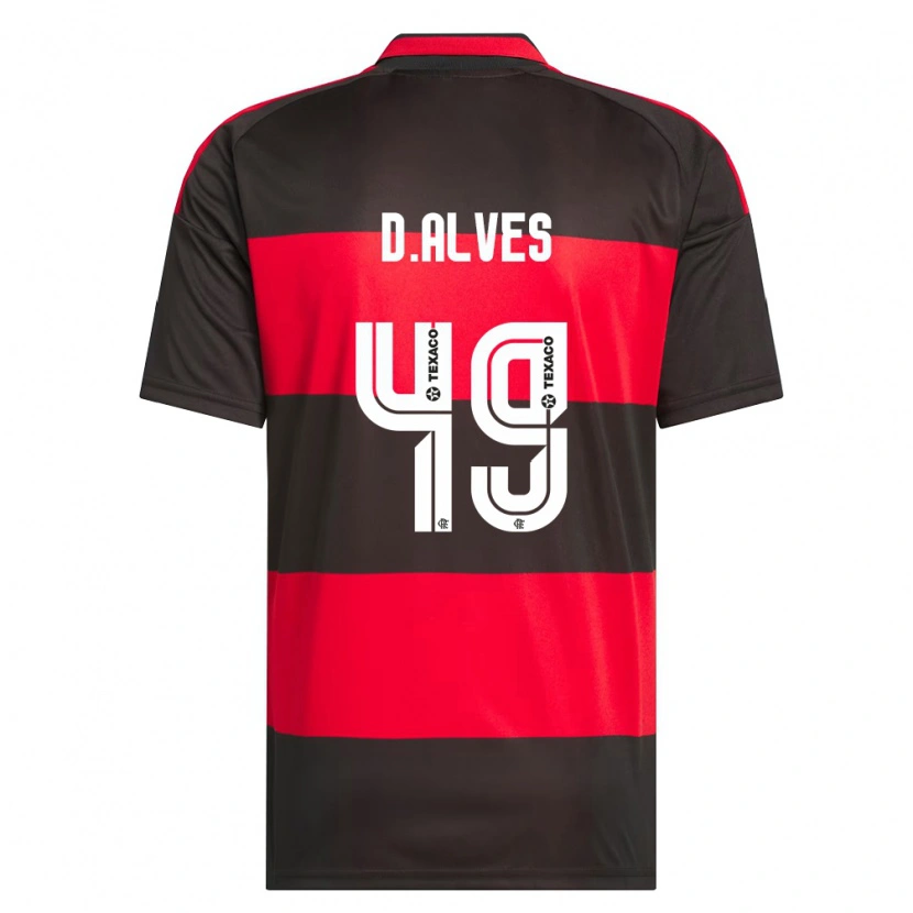 DanxenキッズDyogo Alves#49赤黒白ホームシャツ2026/27ジャージーユニフォーム