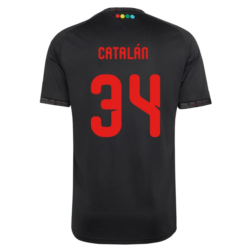 DanxenキッズRodrigo Catalán#34黒赤アウェイシャツ2026/27ジャージーユニフォーム