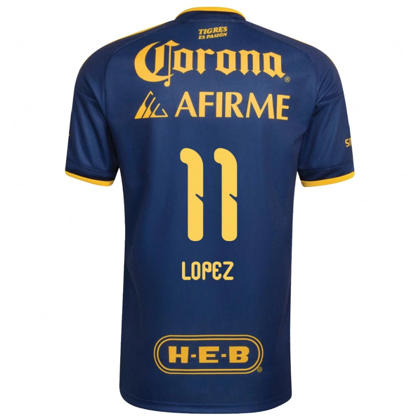 DanxenキッズNicolas Lopez#11ロイヤルブルー黄アウェイシャツ2026/27ジャージーユニフォーム