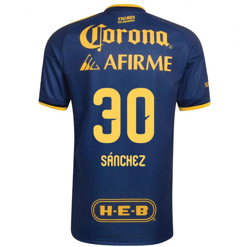 DanxenキッズDiego Sánchez#30ロイヤルブルー黄アウェイシャツ2026/27ジャージーユニフォーム