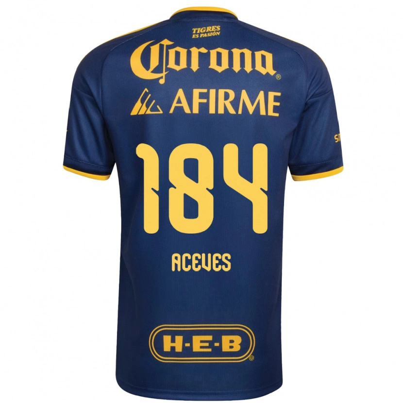DanxenキッズIsrael Aceves#184ロイヤルブルー黄アウェイシャツ2026/27ジャージーユニフォーム