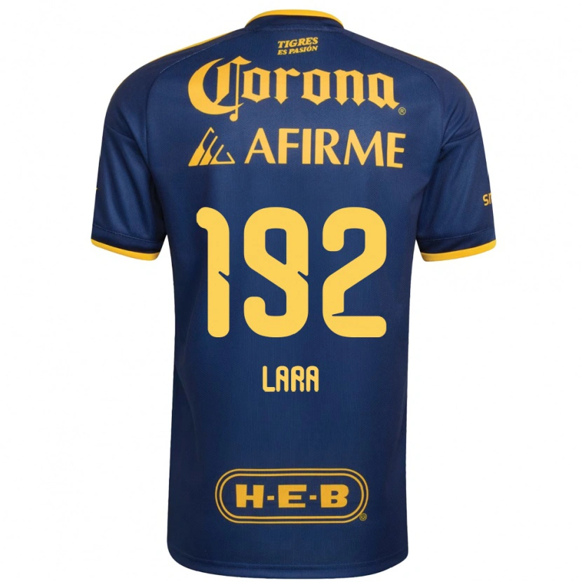 DanxenキッズMiguel Lara#192ロイヤルブルー黄アウェイシャツ2026/27ジャージーユニフォーム