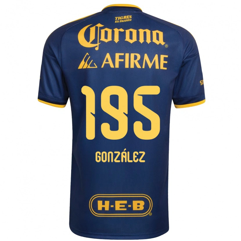 DanxenキッズGermán González#195ロイヤルブルー黄アウェイシャツ2026/27ジャージーユニフォーム