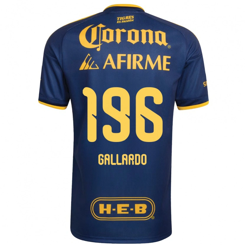 DanxenキッズGael Gallardo#196ロイヤルブルー黄アウェイシャツ2026/27ジャージーユニフォーム