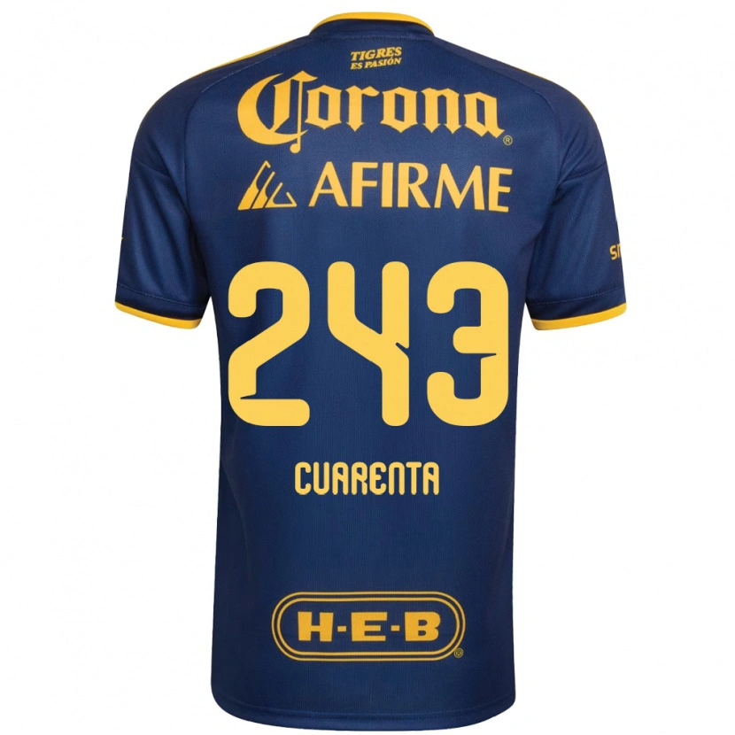 DanxenキッズBrandón Cuarenta#243ロイヤルブルー黄アウェイシャツ2026/27ジャージーユニフォーム