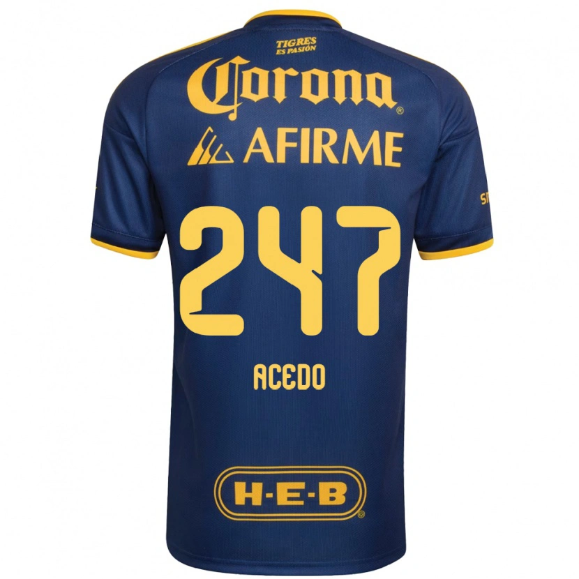 DanxenキッズKevin Acedo#247ロイヤルブルー黄アウェイシャツ2026/27ジャージーユニフォーム