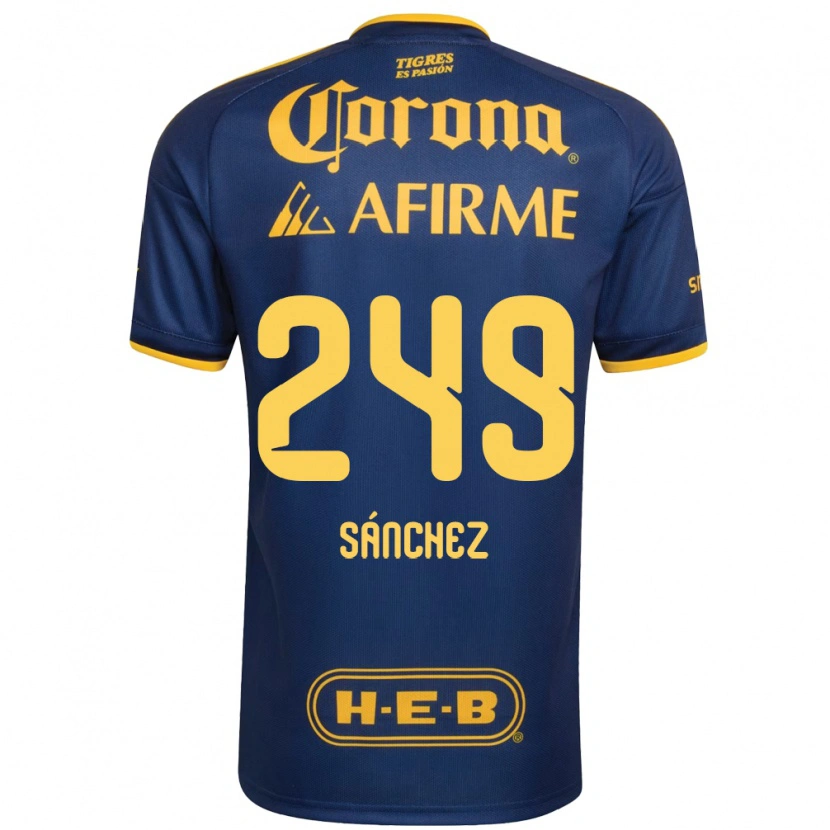 DanxenキッズEstevan Sánchez#249ロイヤルブルー黄アウェイシャツ2026/27ジャージーユニフォーム