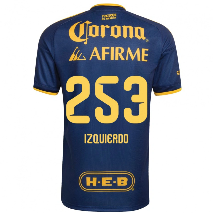 DanxenキッズDiego Izquierdo#253ロイヤルブルー黄アウェイシャツ2026/27ジャージーユニフォーム