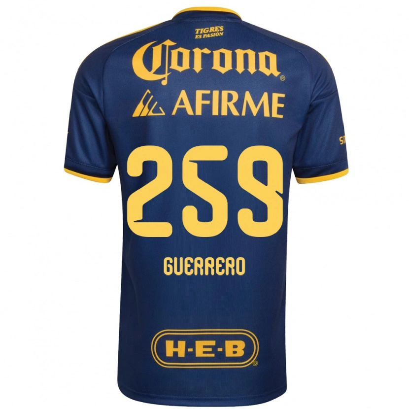 DanxenキッズErick Guerrero#259ロイヤルブルー黄アウェイシャツ2026/27ジャージーユニフォーム